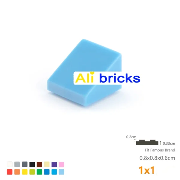 100pcs DIY Building Blocks Figure Smooth Bevel Bricks 1x1 Educational Creative Size Compatible With 54200 Toys for Children - Image 2