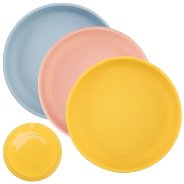 100%Food Safe Approve Silicone Children's Tableware Fashionable Round Food Plates Waterproof Training Bowl Baby Accessories - Image 2