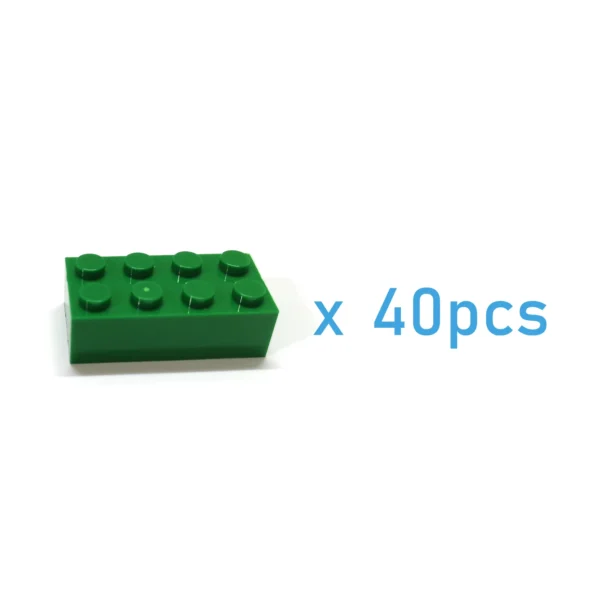 40pcs DIY Building Blocks Thick Figures Bricks 2x4 Dots Educational Creative Size Compatible With 3001 Plastic Toys for Children - Image 2