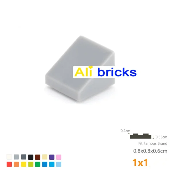 100pcs DIY Building Blocks Figure Smooth Bevel Bricks 1x1 Educational Creative Size Compatible With 54200 Toys for Children - Image 3