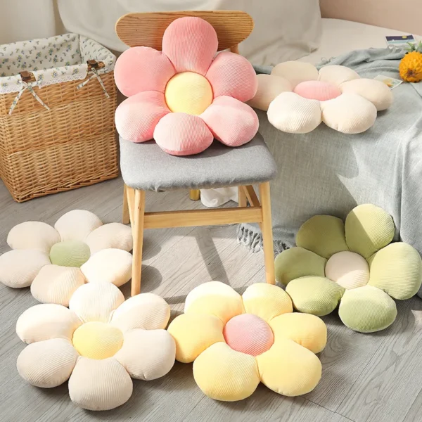 35/45cm Stuffed Six Petal Flower Cushion Girly Room Decor Sunflower Pillow Bay Window Pink Flower Sit Bedroom Seat Pillow - Image 2