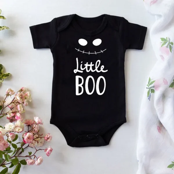 Summer Fashion Baby Halloween Costume One-piece Bodysuit Mommy and Daddy's Little Nightmare Print Baby Jumpsuit Clothes Outfits - Image 3