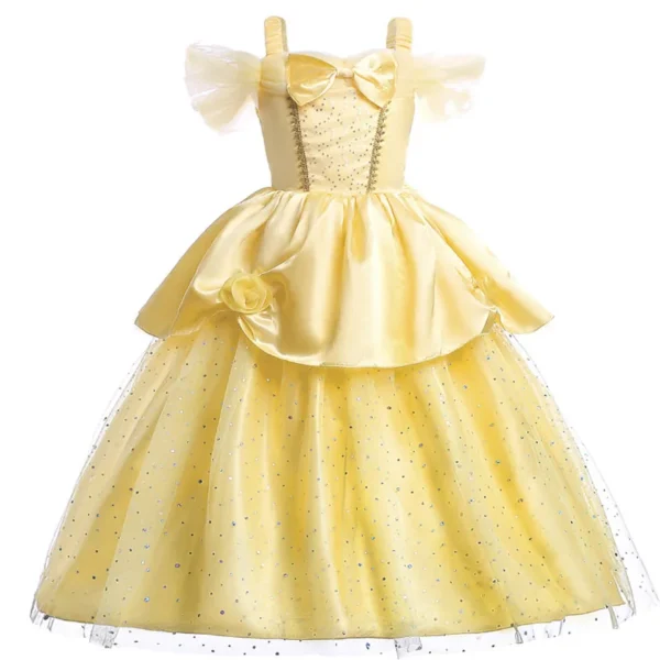 Kids Princess Dresses Girls Belle Party Costume Children Christmas Birthday Flower Clothes Beauty and the Beast Fancy Disguise - Image 3