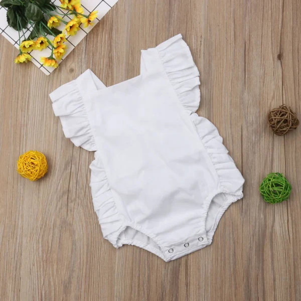 Citgeett Summer Newborn Baby Girl Bodysuit Ruffle Sleeveless Cute Solid Jumpsuit 4 Colors rUFFLE solid Fashion Outfits Sunsuit - Image 4