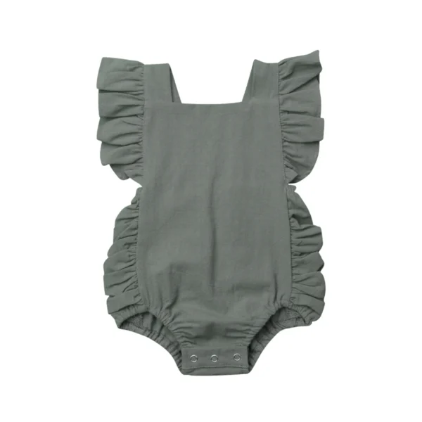 Citgeett Summer Newborn Baby Girl Bodysuit Ruffle Sleeveless Cute Solid Jumpsuit 4 Colors rUFFLE solid Fashion Outfits Sunsuit - Image 5