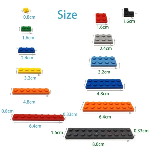 60pcs DIY Building Blocks Thin Figure Bricks 2x4 Dots Educational Creative Size Compatible With 3020 Plastic Toys for Children - Image 5
