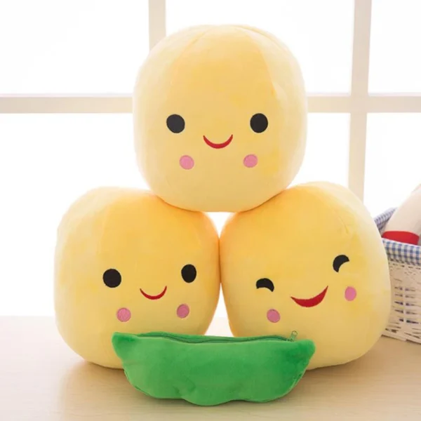 25CM Cute children's baby plush peas filled plant doll toy children kawaii quality pea-shaped pillow toy boy girl gift - Image 2