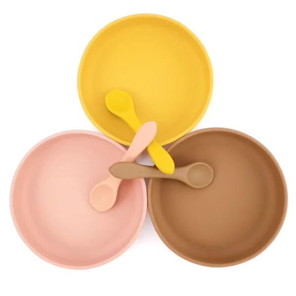 100%Food Safe Approve Silicone Children's Tableware Fashionable Round Food Plates Waterproof Training Bowl Baby Accessories - Image 4