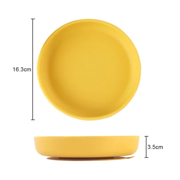 100%Food Safe Approve Silicone Children's Tableware Fashionable Round Food Plates Waterproof Training Bowl Baby Accessories - Image 3