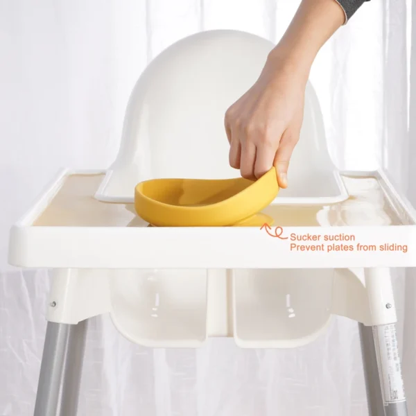 100%Food Safe Approve Silicone Children's Tableware Fashionable Round Food Plates Waterproof Training Bowl Baby Accessories - Image 5