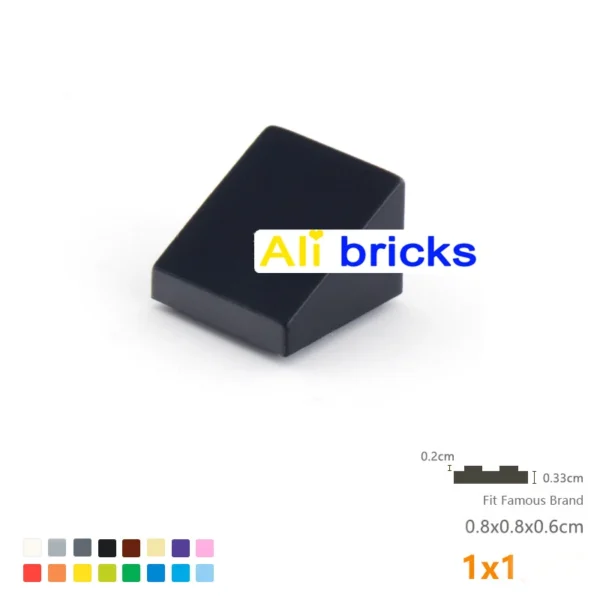 100pcs DIY Building Blocks Figure Smooth Bevel Bricks 1x1 Educational Creative Size Compatible With 54200 Toys for Children - Image 5