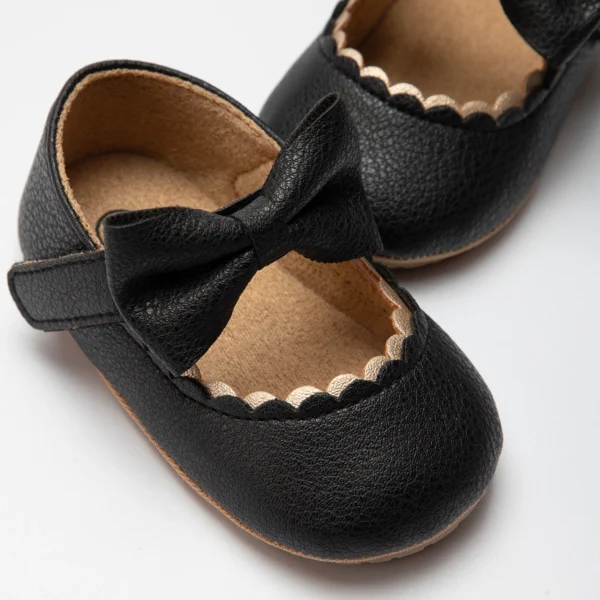 KIDSUN Baby Casual Shoes Infant Toddler Bowknot Non-slip Rubber Soft-Sole Flat PU First Walker Newborn Bow Decor Mary Janes - Image 6