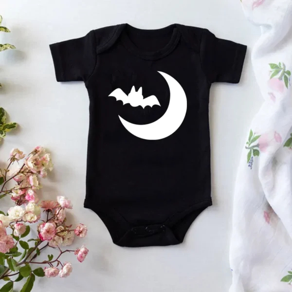 Summer Fashion Baby Halloween Costume One-piece Bodysuit Mommy and Daddy's Little Nightmare Print Baby Jumpsuit Clothes Outfits - Image 2