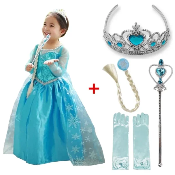 Elsa Dress for Girls Elsa Costume Snow Queen Dress Cosplay Birthday Party Children Clothing 2024 Carnival Easter Girl Costumes - Image 4