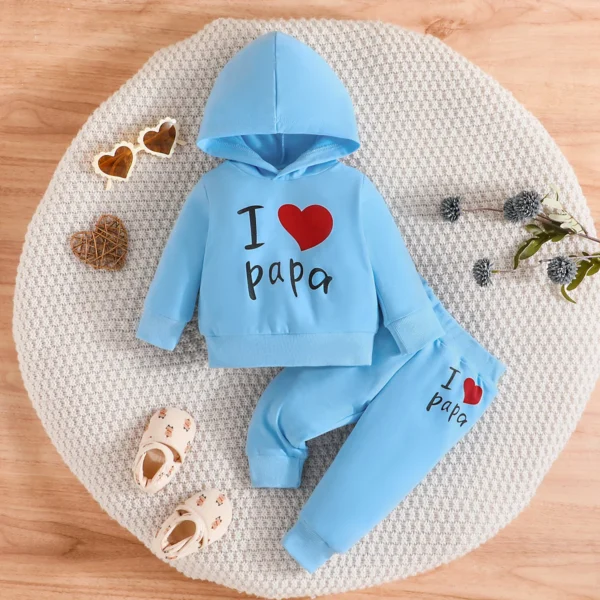 Girls Boy 3 -24 Months Cute Letter Long Sleeve Hoodie Tee Long Pants Outfit Toddler Infant Clothing Set Fashion Kids Wear - Image 6