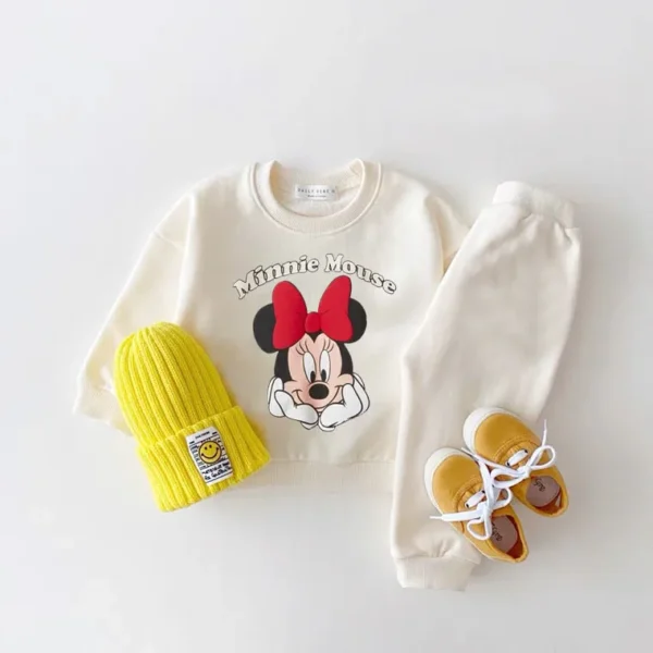 Mickey Mouse Printed Sweatshirts Sets Child New Style O-neck Hoodies +Trousers Baby Boys Casual Fashion Cartoon Gray Tracksuits - Image 3