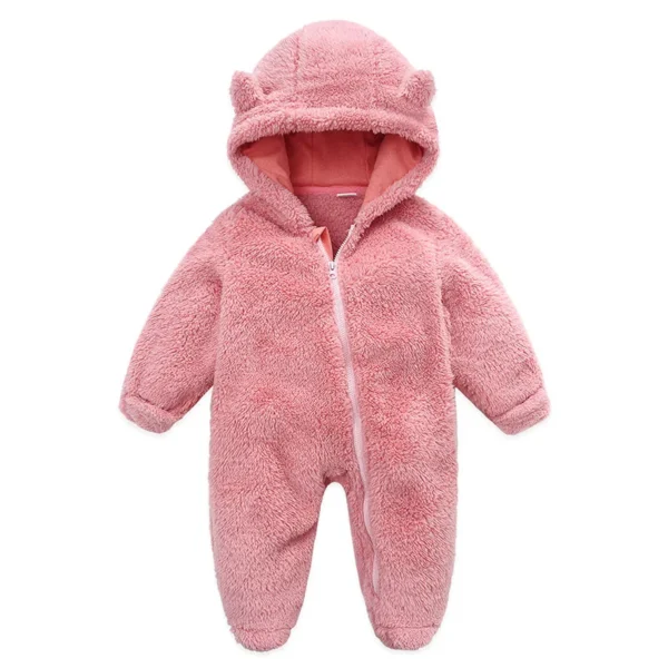 Newborn Baby Bodysuit with Ears Spring Soft Clothing for Babies Flannal Infant Girl Oneies Cute Newborn Rompers 0-12 Months - Image 2