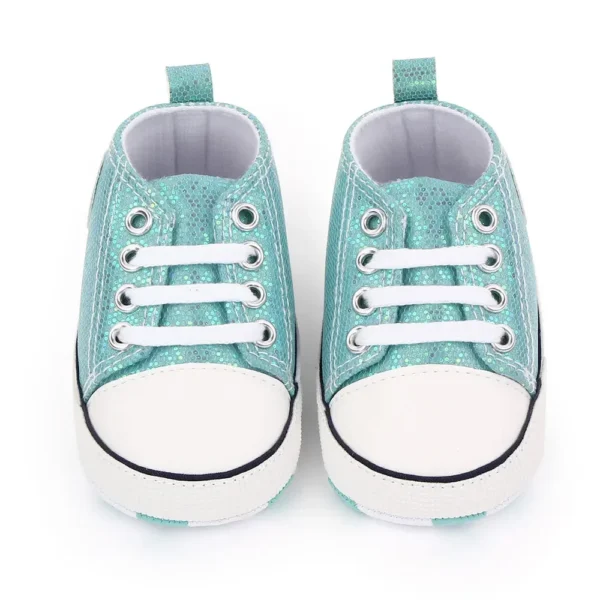 2024 Newborn Sequined Canvas Baby Sneakers Casual Baby Boys Girls Toddler Multi-Color Soft Sole Non-slip Walking Shoes 0-18Month - Image 3