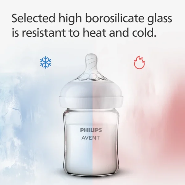 PHILIPS AVENT High boron silicon Glass milk bottle Wide caliber Newborn babies 0 to 6 months Glass milk bottle Anti-Colic - Image 3