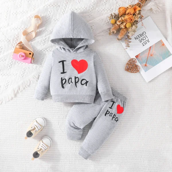 Girls Boy 3 -24 Months Cute Letter Long Sleeve Hoodie Tee Long Pants Outfit Toddler Infant Clothing Set Fashion Kids Wear - Image 5