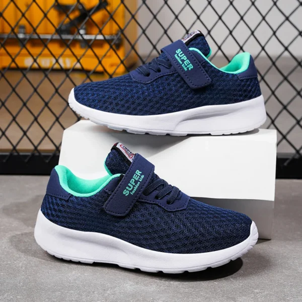 Boys' Breathable Running Shoes Lightweight Girls' Sports Shoes Seasonal Outdoor Children's Black Mesh Breathable Casual Shoes - Image 3