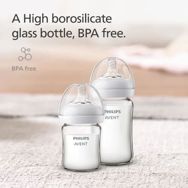 PHILIPS AVENT High boron silicon Glass milk bottle Wide caliber Newborn babies 0 to 6 months Glass milk bottle Anti-Colic - Image 2