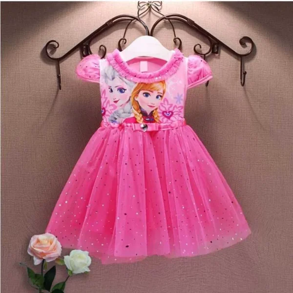 Disney Baby Girls Frozen Elsa Anna Summer Dress Toddler Kids Cartoon Printed Princess Party Cosplay Dresses With Cape Clothes - Image 6