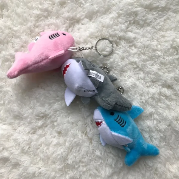 3Colors- Cute Plush Shark Toy Soft Stuffed Animal Key Chain For Birthday Gifts Doll Gift For Children - Image 2