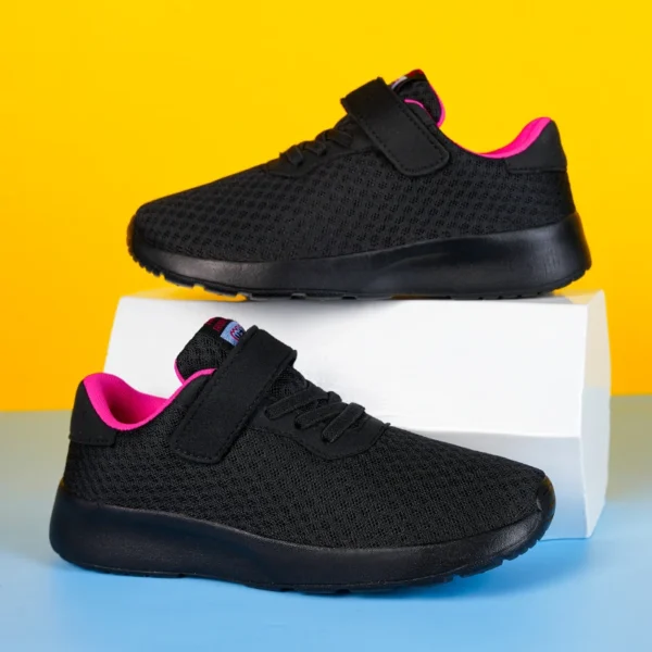 Boys' Breathable Running Shoes Lightweight Girls' Sports Shoes Seasonal Outdoor Children's Black Mesh Breathable Casual Shoes - Image 2