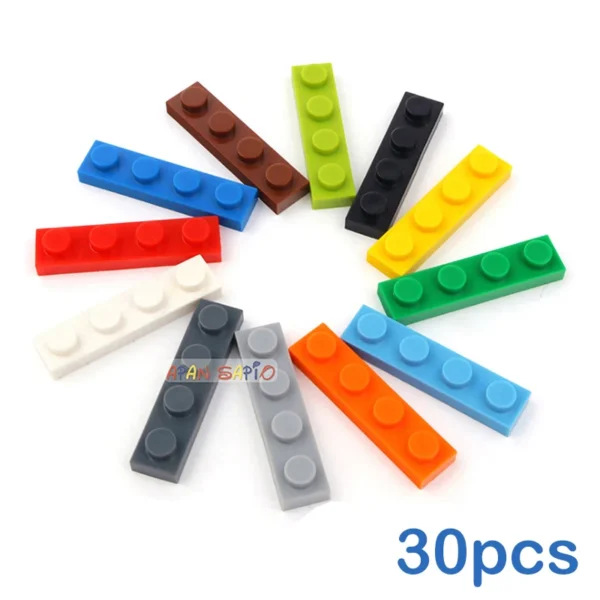 30pcs/lot DIY Blocks Building Bricks Thin 1X4 Educational Assemblage Construction Toys for Children Size Compatible With 3710