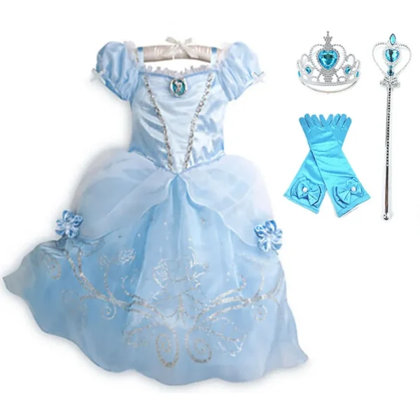 Children Princess Costume Party Fancy Flower Vestido New 2024 Christmas Birthday Carnival Dress Up Rapunzel Belle Disguise Frock - Image 2