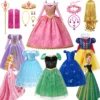 Disney Girls Sleeping Beauty Aurora Cosplay Princess Dress Kids Frozen Elsa Anna Set Rapunzel Cinderella Costume Party Clothings - Image 2