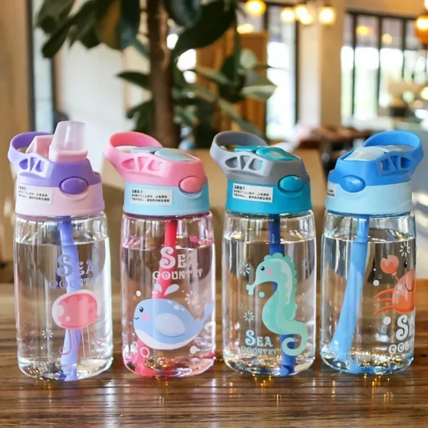 Kids Water Sippy Cup Creative Cartoon Baby Feeding Cups with Straws Leakproof Water Bottles Outdoor Portable Children's Cups - Image 6