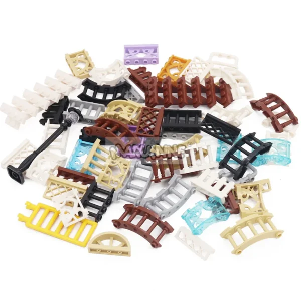 Marumine 30PCS MOC Bricks City Fence Accessories Railing Stairs House Pieces Garden Military Building Blocks Parts 30056 33303 - Image 2