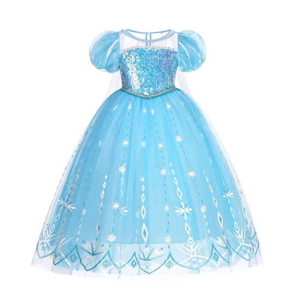 Disney Forzen Elsa Dress Kids Princess Cosplay Costume for Baby Girls Halloween Costume Girls 2-8 Years Christmas Birthday Gift - Image 3