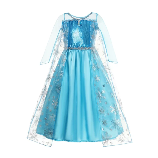 Elsa Dress for Girls Elsa Costume Snow Queen Anna Dress Cosplay Birthday Party Children Kids Carnival Girl Frozen Costume 2024 - Image 2