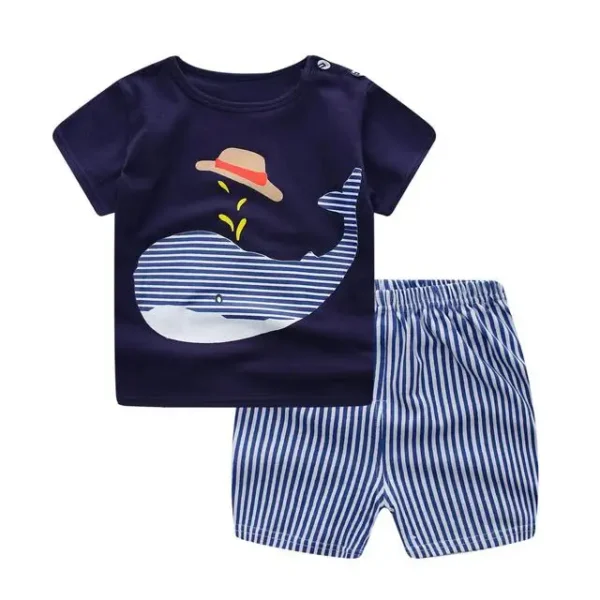 New Arrival Toddler Boy Kids Clothes Lion Print Short Sleeve T-shirt + Shorts 2 Piece Set Baby Boy Girl Cloths Outfit - Image 3