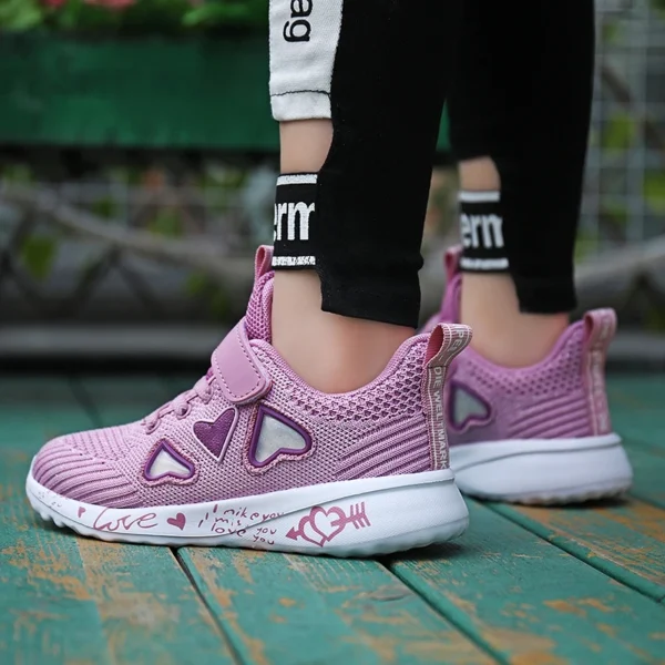 2023 Girls Casual Shoes Light Mesh Sneakers Kids Summer Children Autumn Tenis Cute Sport Cartoon Female Running Sock Footwear 8 - Image 5