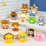 HUIQIBAO Mini Cute Anima Micro Building Blocks 3D Diamond Model LION Bricks DIY City Construction Toys for Children Kids Gift