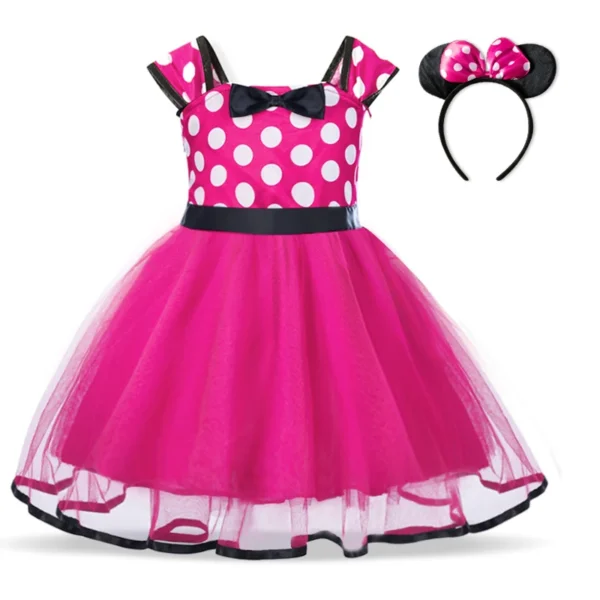 Cute Baby Girl Dress for 9M-4Yrs Children Summer Clothes Kids Minni Mouse Polka Dot Dress Girls Birthday Party Christmas Costume - Image 3