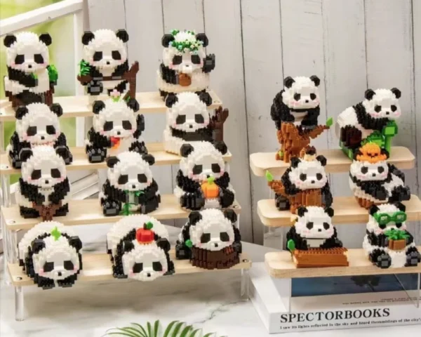 Mini Cute Creative Panda Micro Building Blocks 3D Diamond Model Animals Bricks DIY City Construction Toys for Children Kids Gift