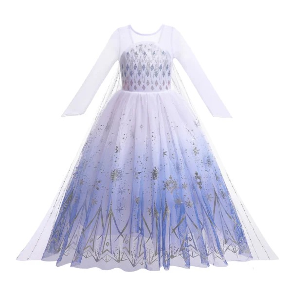 Girls Snow Queen Elsa Anna Kids Costumes For Girls 2024 Carnival Party Prom Gown Children Clothing Frozen Jasmine Princess Dress - Image 3