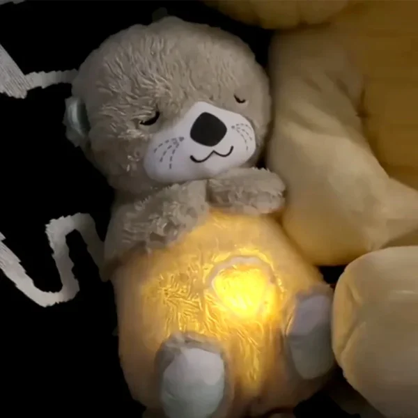 Baby Plush Doll Breathing Bear Newborn Soothing Sleep Playmate Otter Toy Kids Music Sleeping Companion Sound Light Doll Toy Gift - Image 2