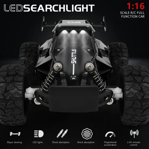 2024 New RC Car 1:16 2.4Gh Model With LED Lights 2WD Off-road Remote Control Climbing Vehicle Outdoor Cars Drift Toys Boys Gifts - Image 3