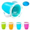 360 Degrees Can Be Rotated Baby Learning Drinking Cup with Double Handle Flip Lid Leakproof Silicone Infants Water Cups Bottle - Image 6