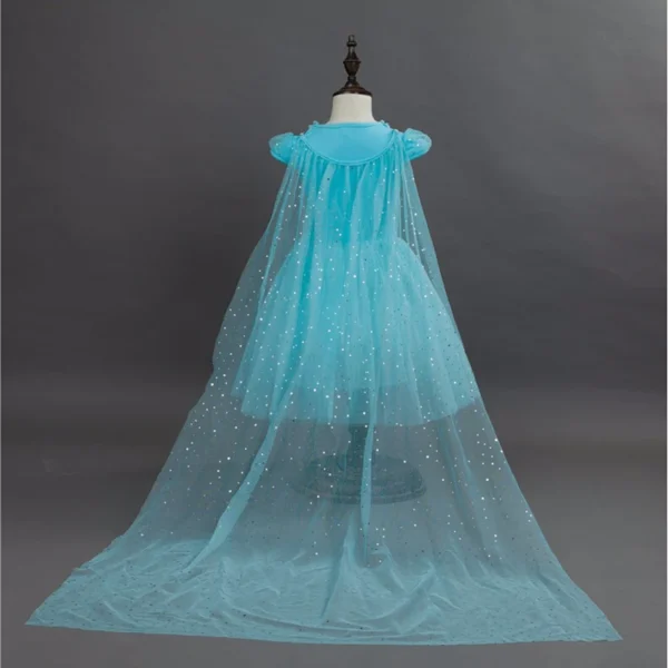 Disney Baby Girls Frozen Elsa Anna Summer Dress Toddler Kids Cartoon Printed Princess Party Cosplay Dresses With Cape Clothes - Image 3