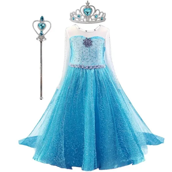 Elsa Dress for Girls 3-10 Yrs Birthday Role Elsa Princess Dress For Kids Halloween Carnival Easter Party Cosplay Girls Costume - Image 4