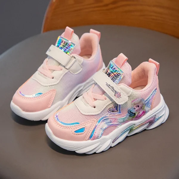 Disney Children's Casual Shoes Girls' Sneakers Mesh Priness Elsa Frozen Fashion Children's Breathable Running Shoes Size 21-38 - Image 2