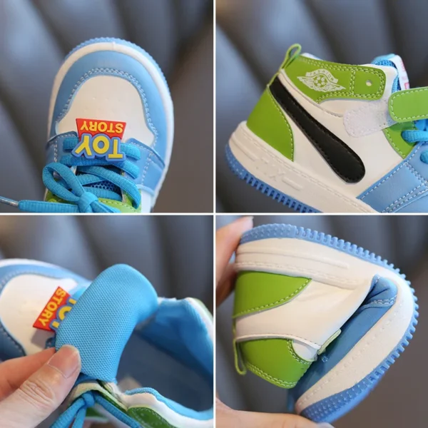 Children's sports shoes 2023 spring boys' leisure board shoes high top non-slip girls' basketball shoes soft soled baby shoes - Image 4