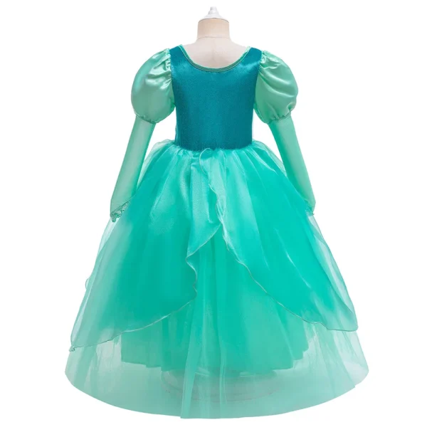 Girls Mermaid Costume For Girls Ariel Princess Mesh Long Gown Kids Oufit Girls Dress Halloween Birthday Gift Party Dress - Image 4